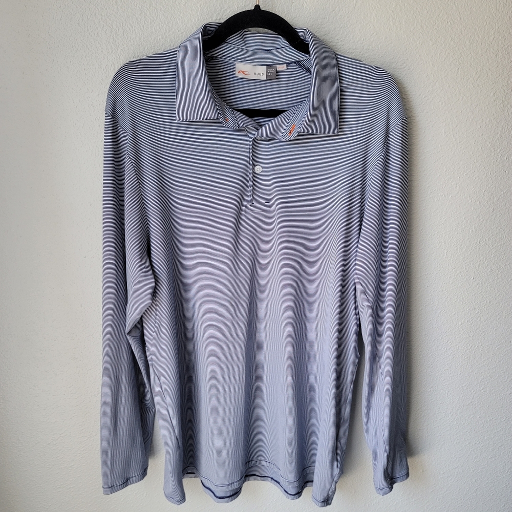 Men's Gray Long Sleeve Polo Shirt